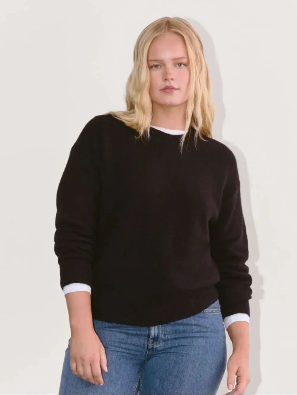 New Everlane THE COCOON CREW IN PLUSH COTTON in Black Size XL